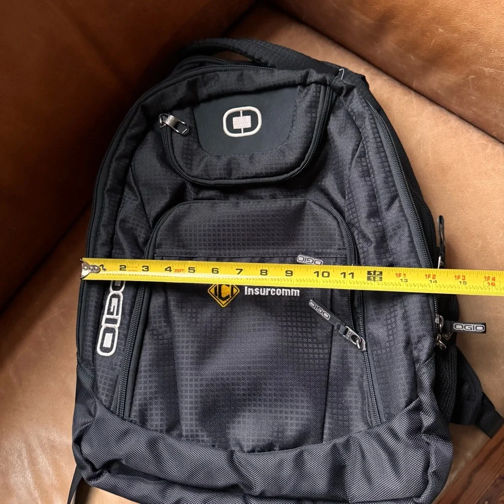 Ogio Black Excelsior backpack laptop bag work school bottle storage pockets